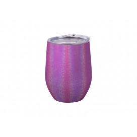 12oz/360ml Glitter Sparkling Stainless Steel Stemless Cup (Purple)（25pcs/ctn）